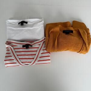 Lot of 3 Ann Taylor Petite Small Sweaters Linen Blend Cotton Careerwear